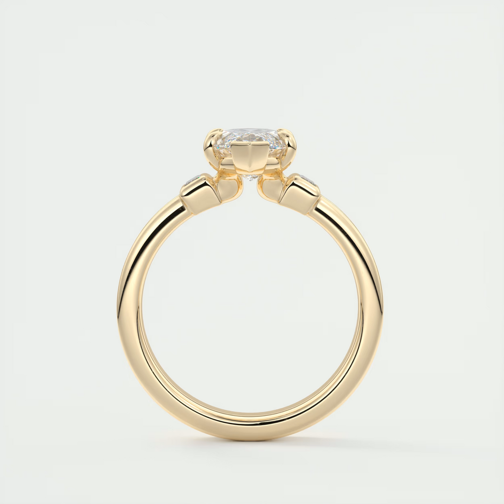 2 Carat Marquise Three-Stone Engagement Ring with Tapered Baguettes