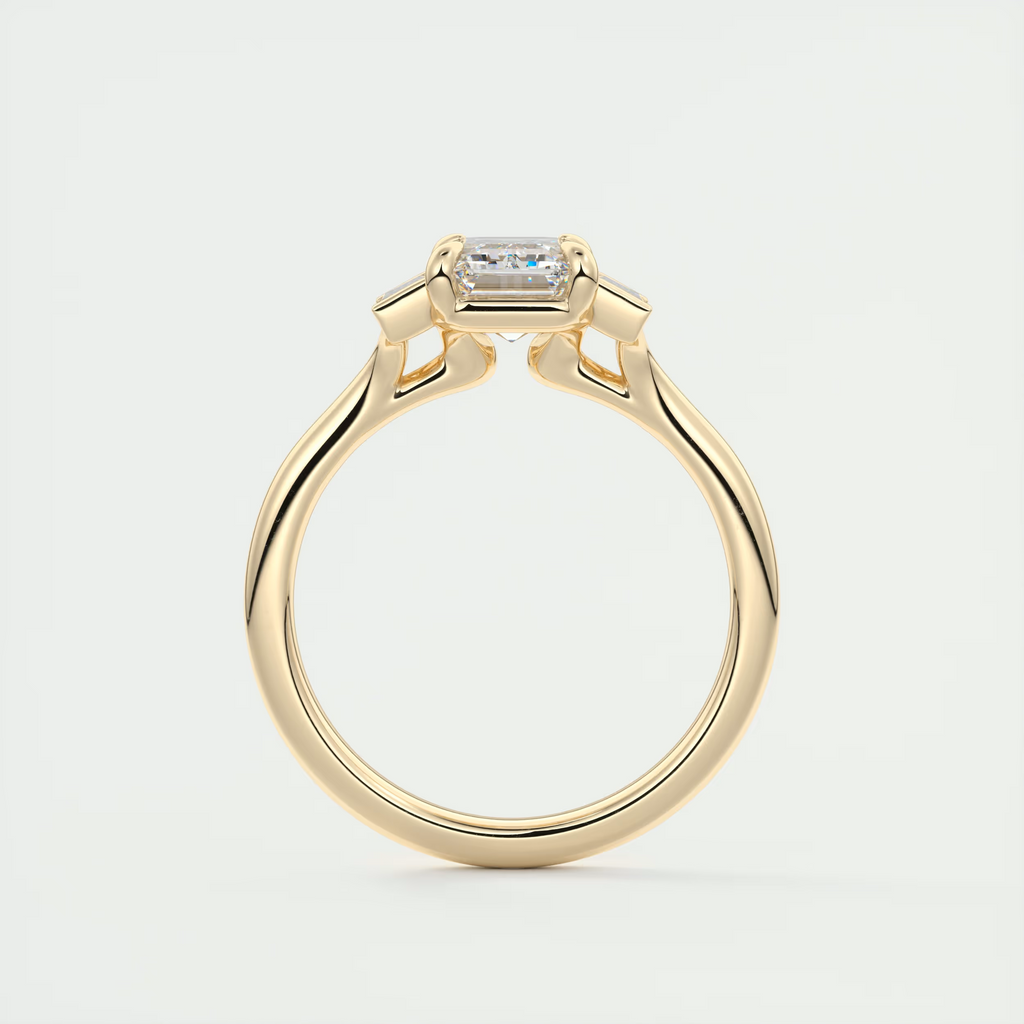 2 Carat Emerald Cut Art Deco Three-Stone Engagement Ring