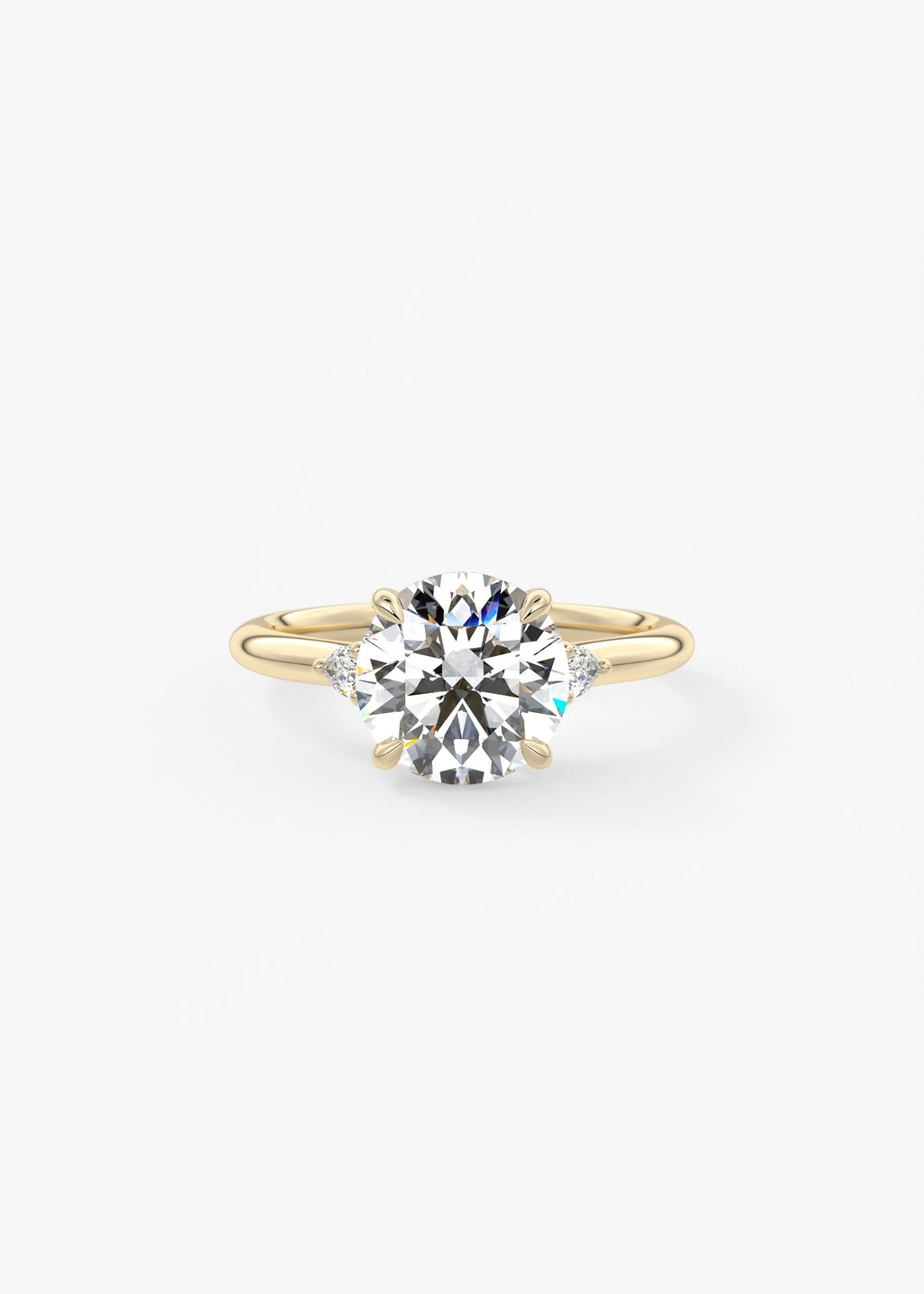 2 Carat Round Trellis Three-Stone Engagement Ring
