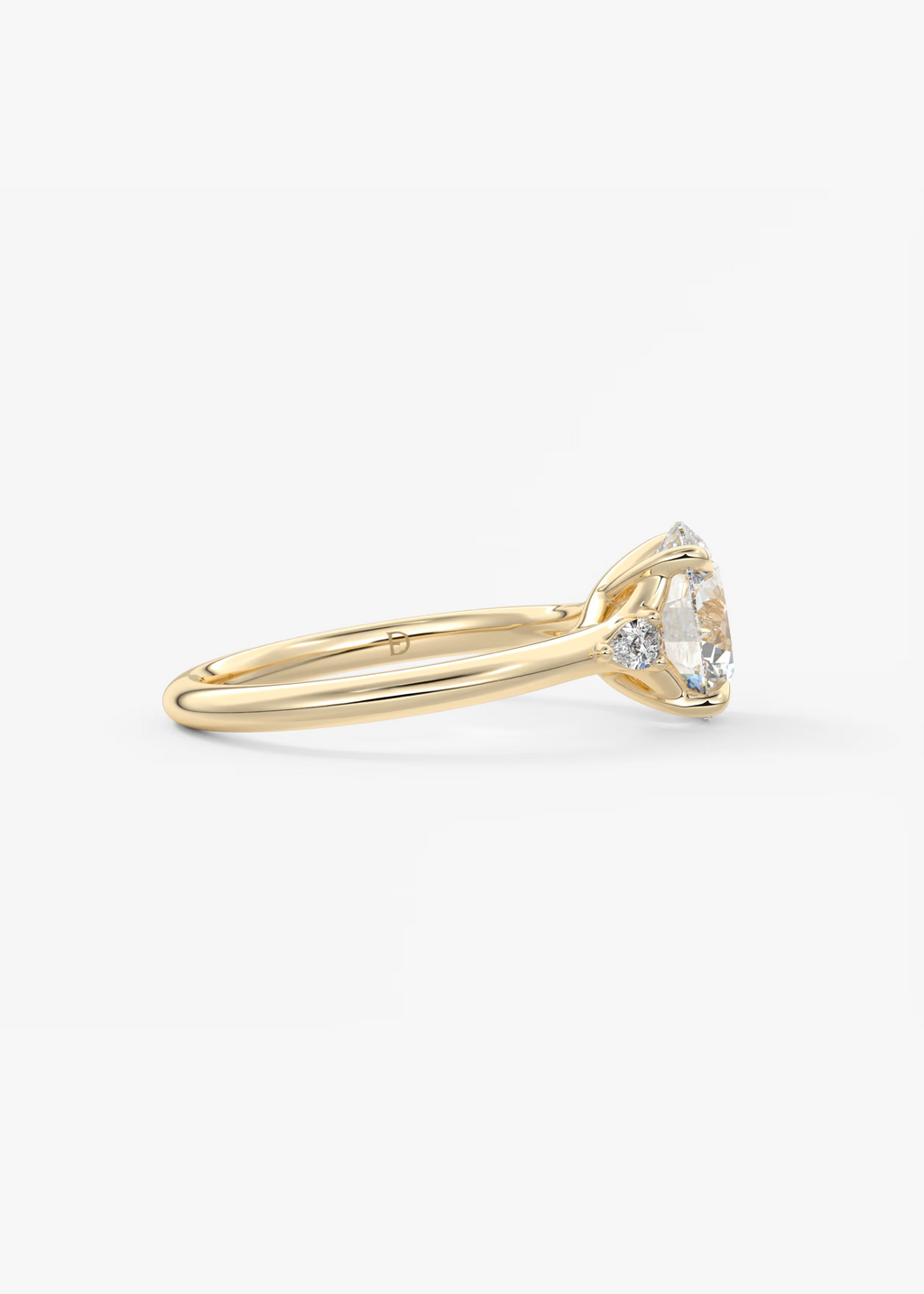 2 Carat Round Trellis Three-Stone Engagement Ring