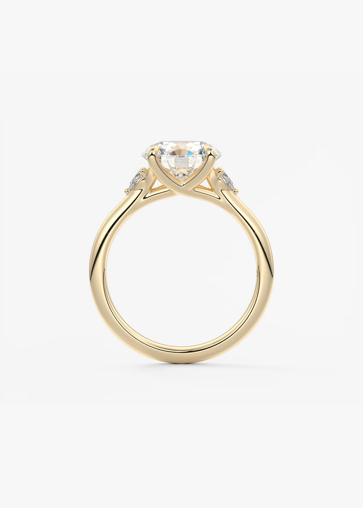 2 Carat Round Trellis Three-Stone Engagement Ring