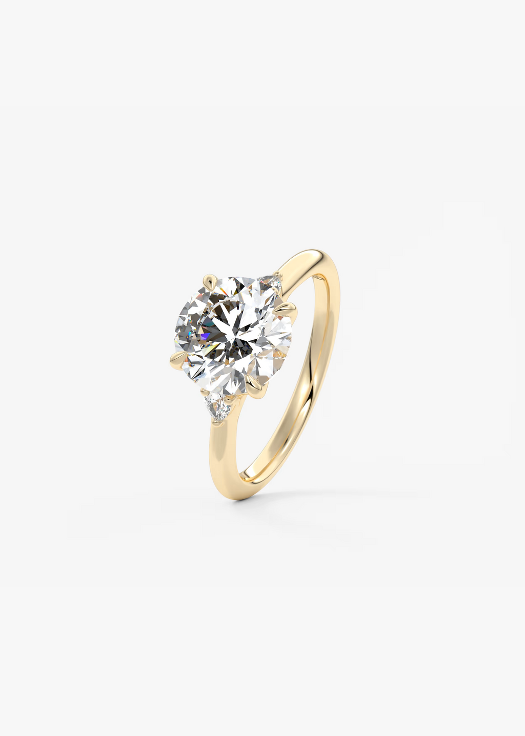 2 Carat Round Trellis Three-Stone Engagement Ring