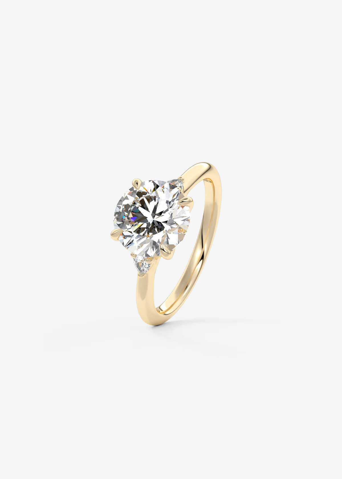 2 Carat Round Trellis Three-Stone Engagement Ring