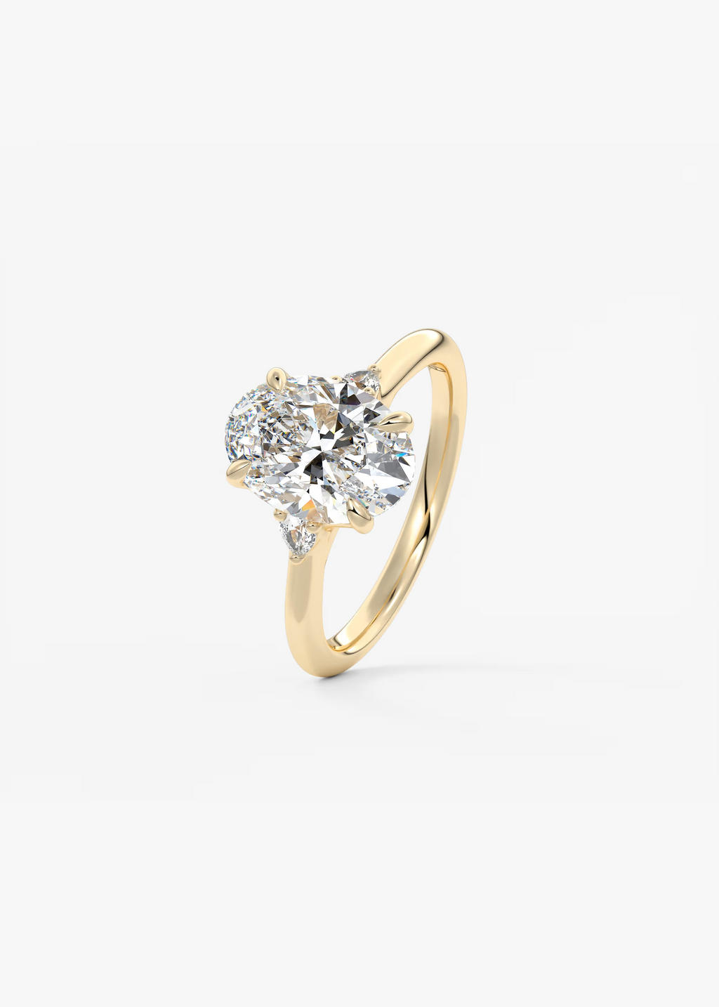2 Carat Oval Trellis Three-Stone Engagement Ring