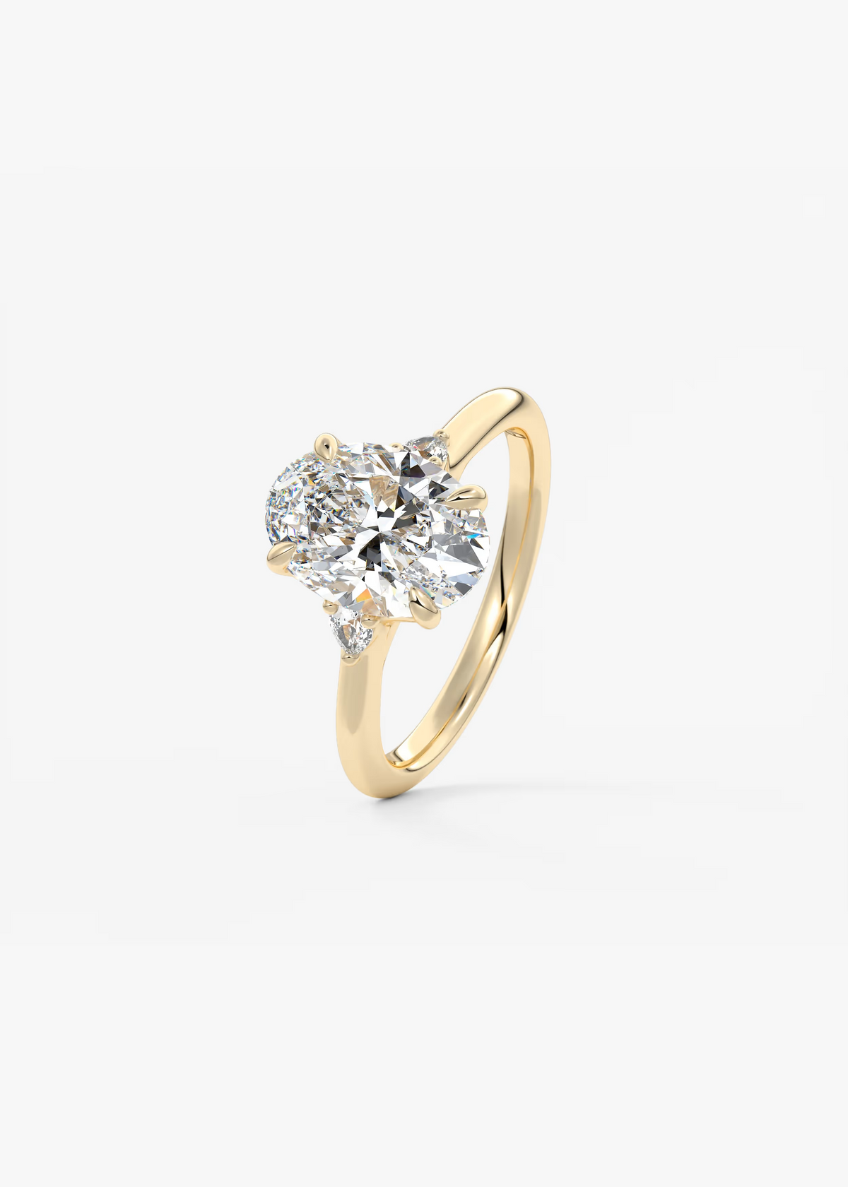 2 Carat Oval Trellis Three-Stone Engagement Ring