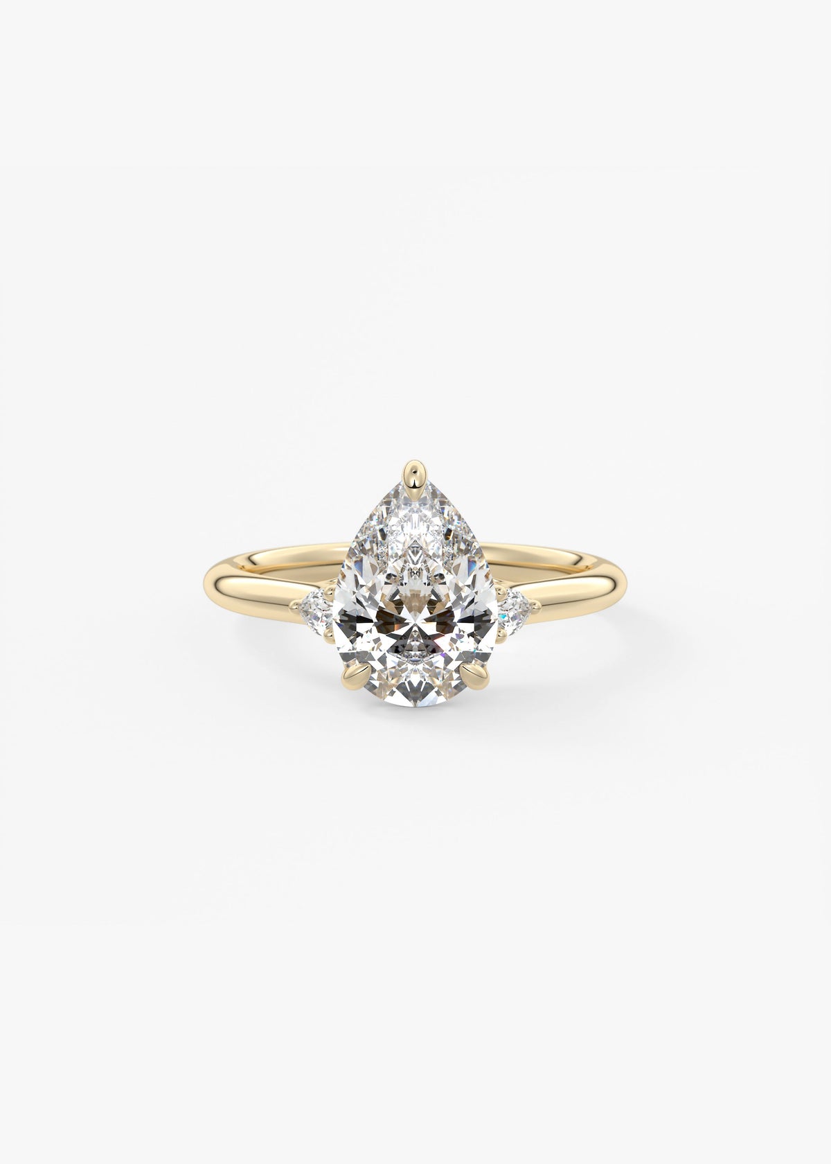 2 Carat Pear Trellis Three-Stone Engagement Ring