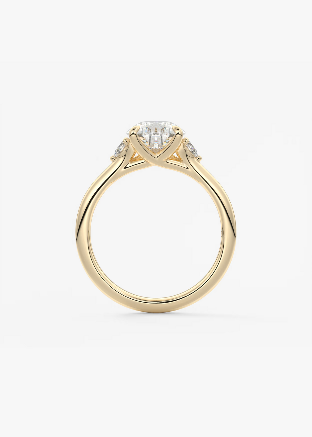2 Carat Pear Trellis Three-Stone Engagement Ring