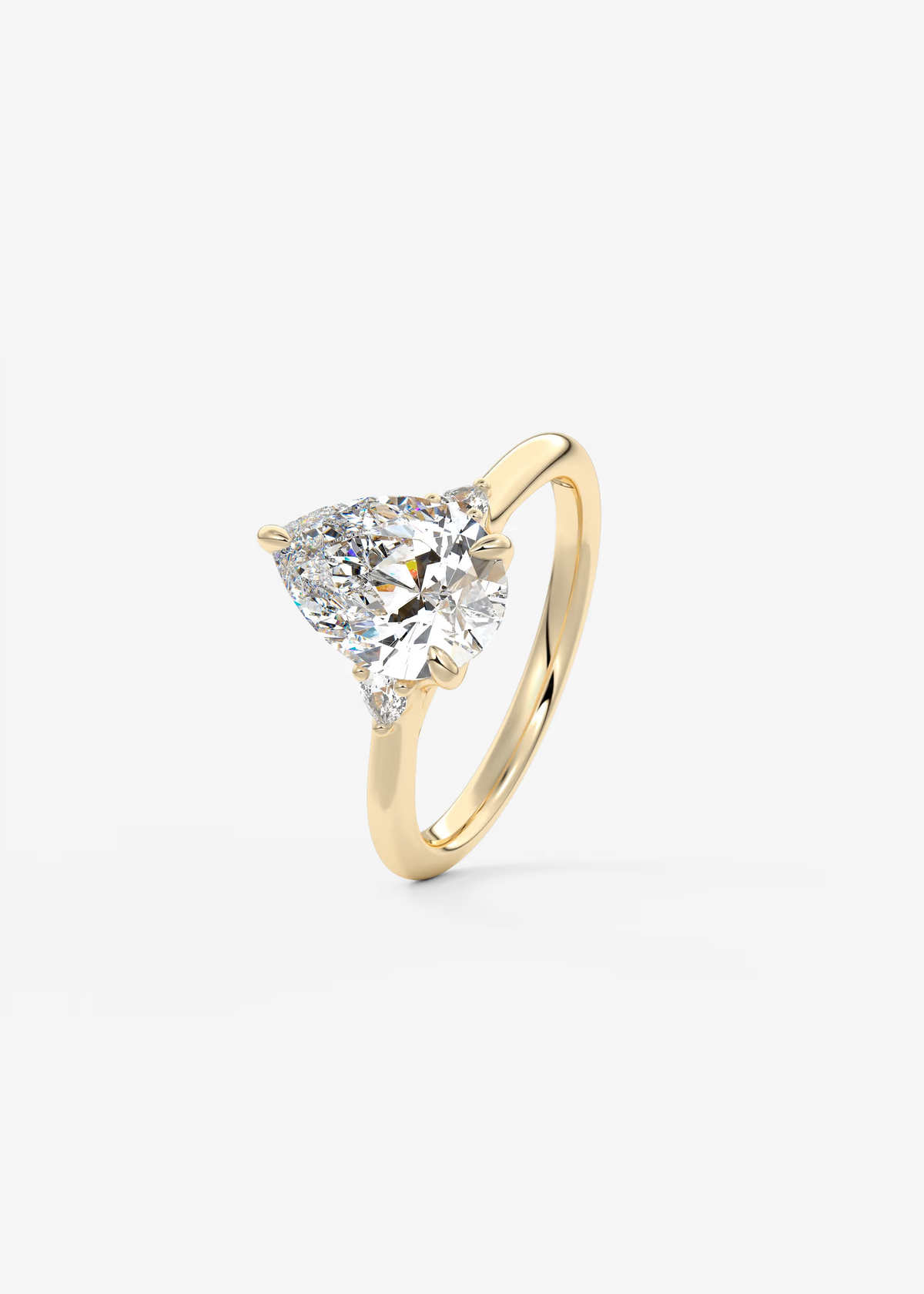 2 Carat Pear Trellis Three-Stone Engagement Ring