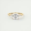 2 Carat Asscher Flush Stacking Three-Stone Engagement Ring