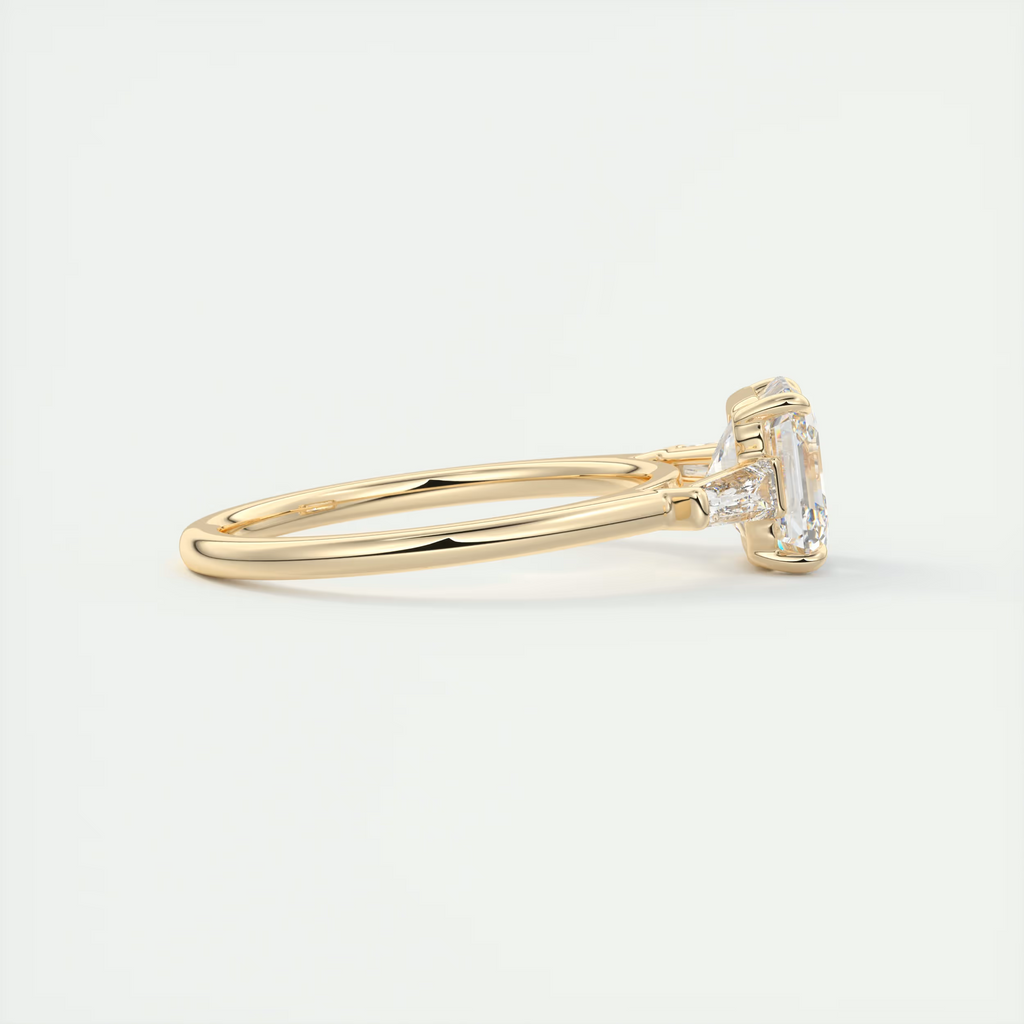 2 Carat Asscher Flush Stacking Three-Stone Engagement Ring