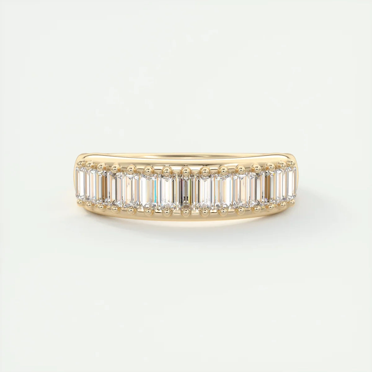 Prong Set Baguette Half Eternity Band (0.75 TCW)
