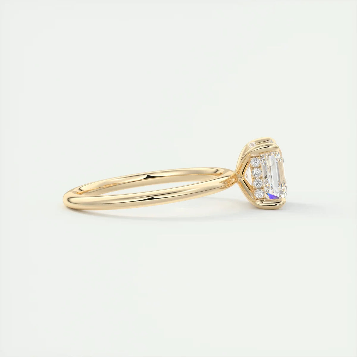 2 Carat Asscher Hidden Halo Pavé Engagement Ring