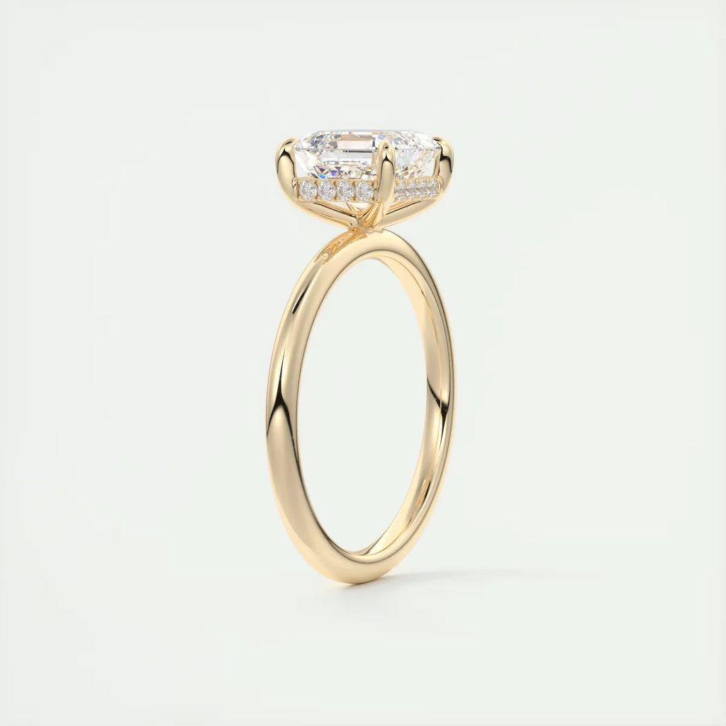 2 Carat Asscher Hidden Halo Pavé Engagement Ring