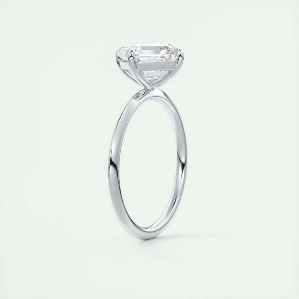 Royal 2 Carat Asscher Cut Solitaire Diamond Ring