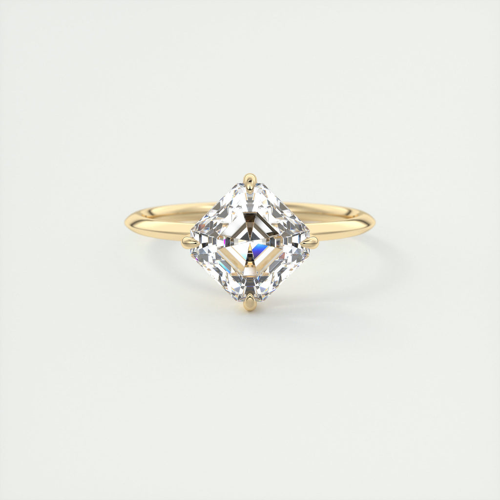 Royal 2 Carat Asscher Cut Solitaire Diamond Ring