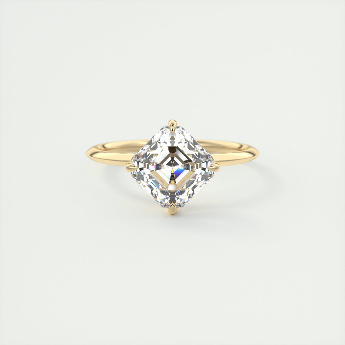 Royal 2 Carat Asscher Cut Solitaire Diamond Ring