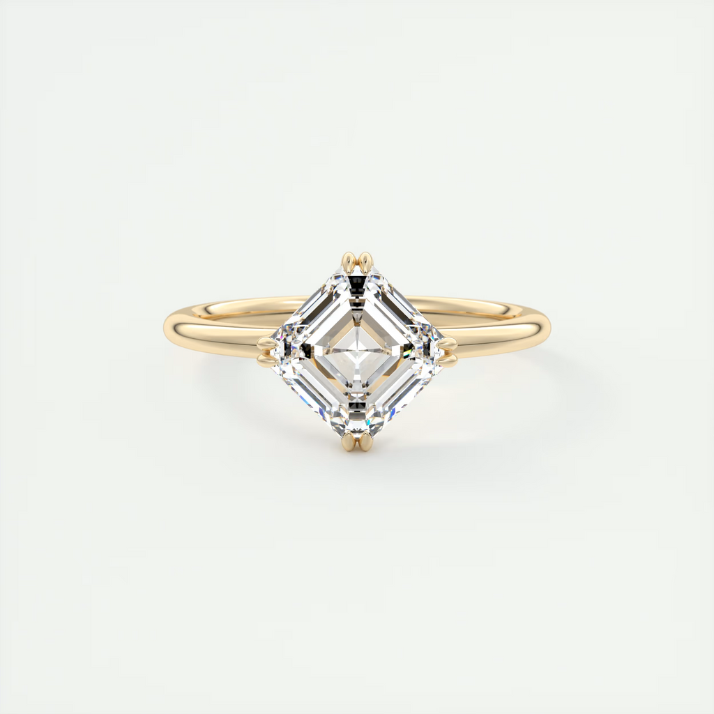 2 Carat Low Profile Kite Set Asscher Solitaire
