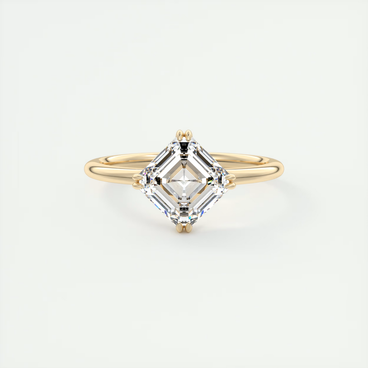 2 Carat Low Profile Kite Set Asscher Solitaire