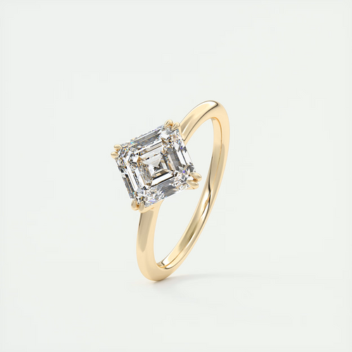 2 Carat Low Profile Kite Set Asscher Solitaire
