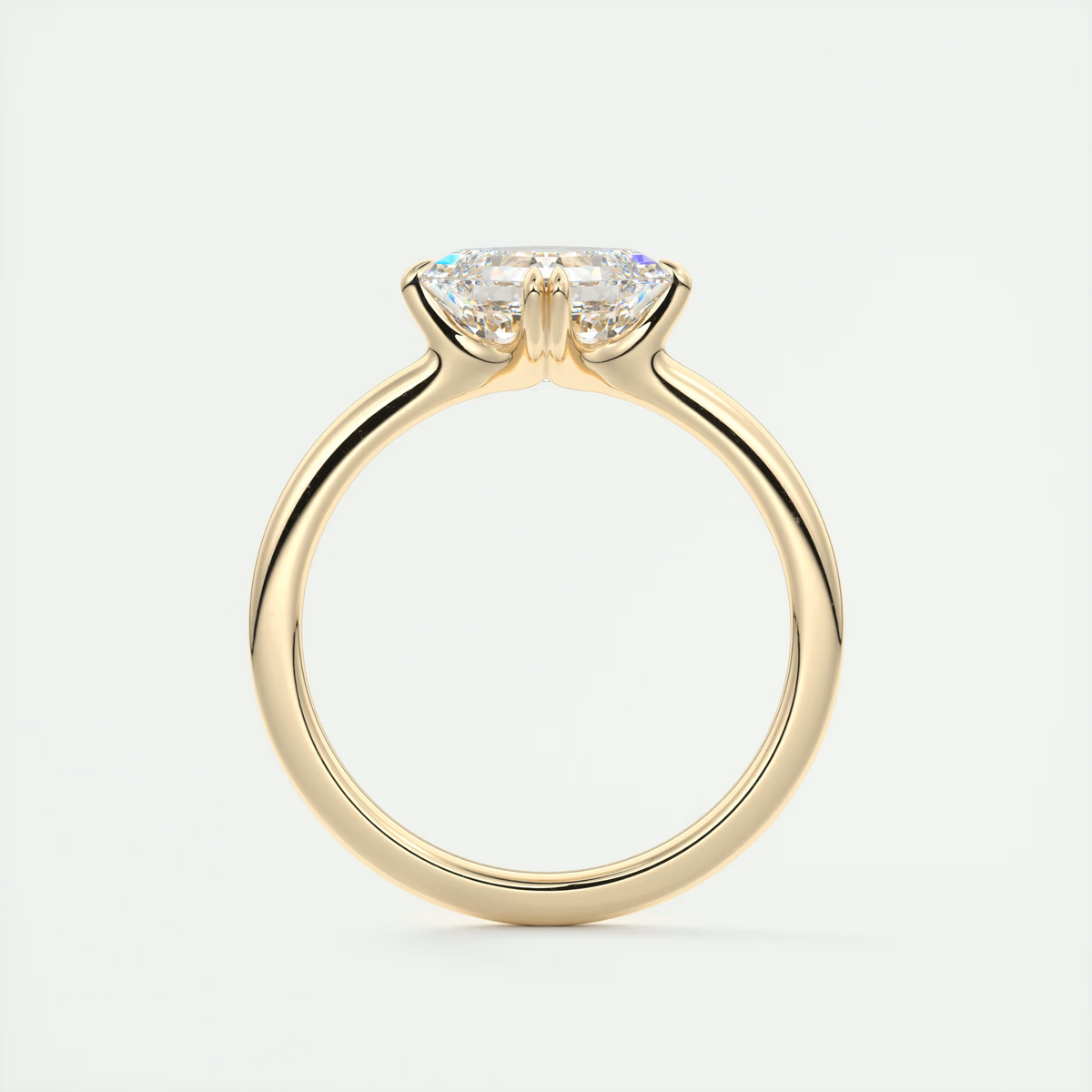 2 Carat Low Profile Kite Set Asscher Solitaire