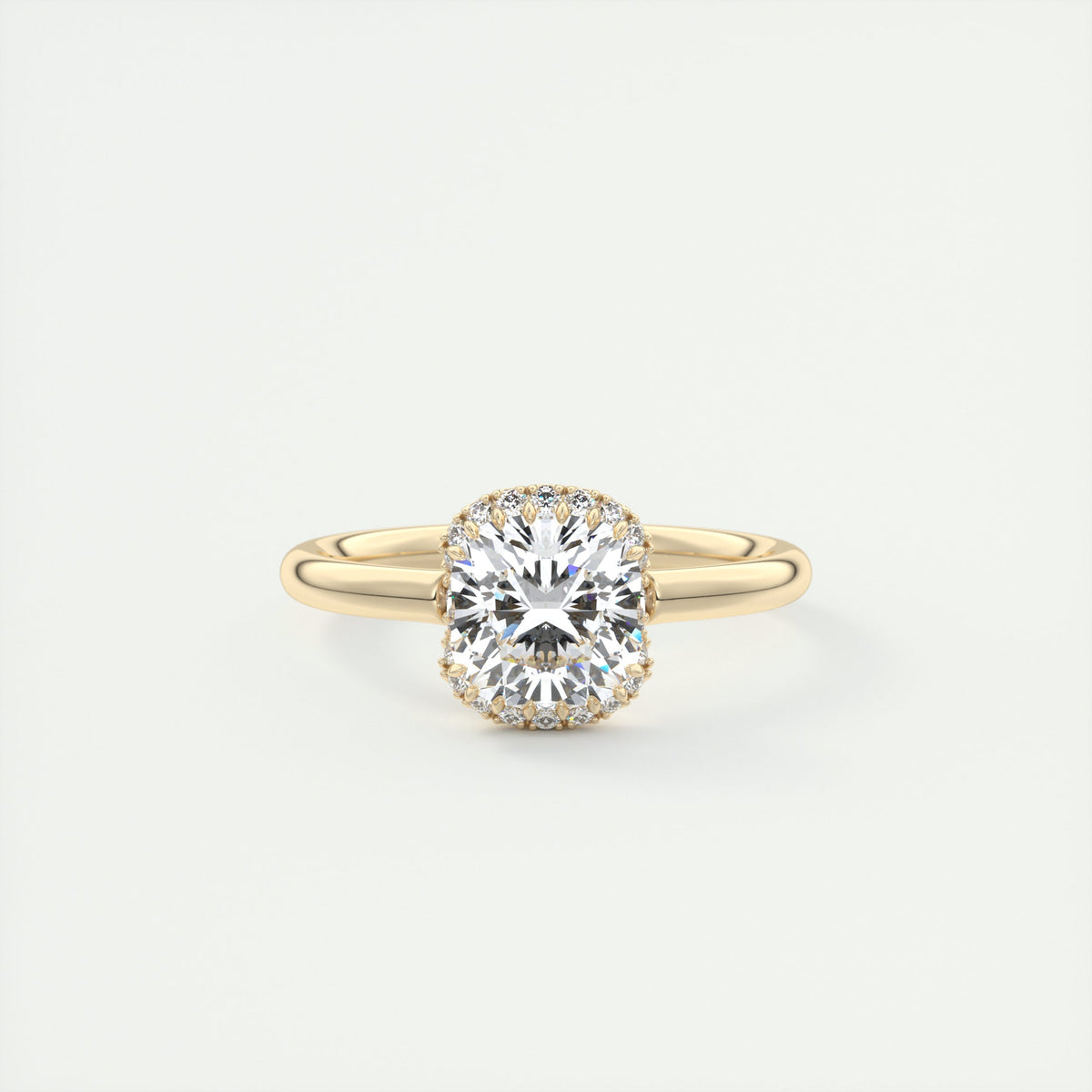 Ultimate 2 Carat Cushion Flush Stacking Half Halo Solitaire