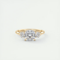2 Carat Cushion Cathedral Three-Stone Engagement Ring