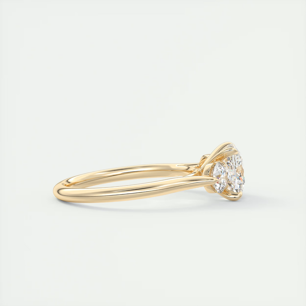 2 Carat Cushion Cathedral Three-Stone Engagement Ring