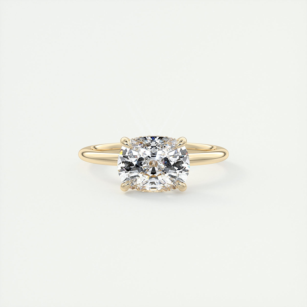 Grace 2 Carat Cushion Hidden Halo Pavé Engagement Ring