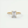 Beneath 2 Carat Emerald Hidden Halo Cathedral Engagement Ring