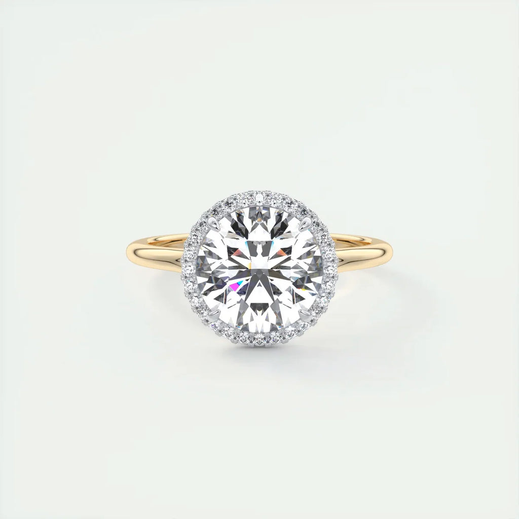 Vintage 2 Carat Round Center with French Set Halo