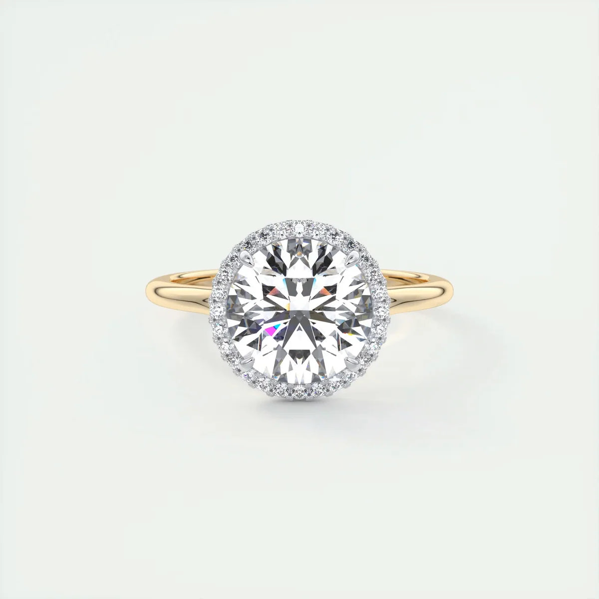 Vintage 2 Carat Round Center with French Set Halo