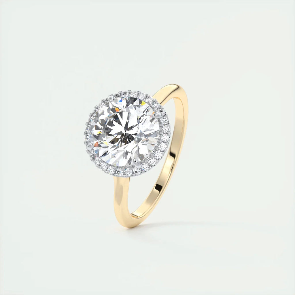 Vintage 2 Carat Round Center with French Set Halo