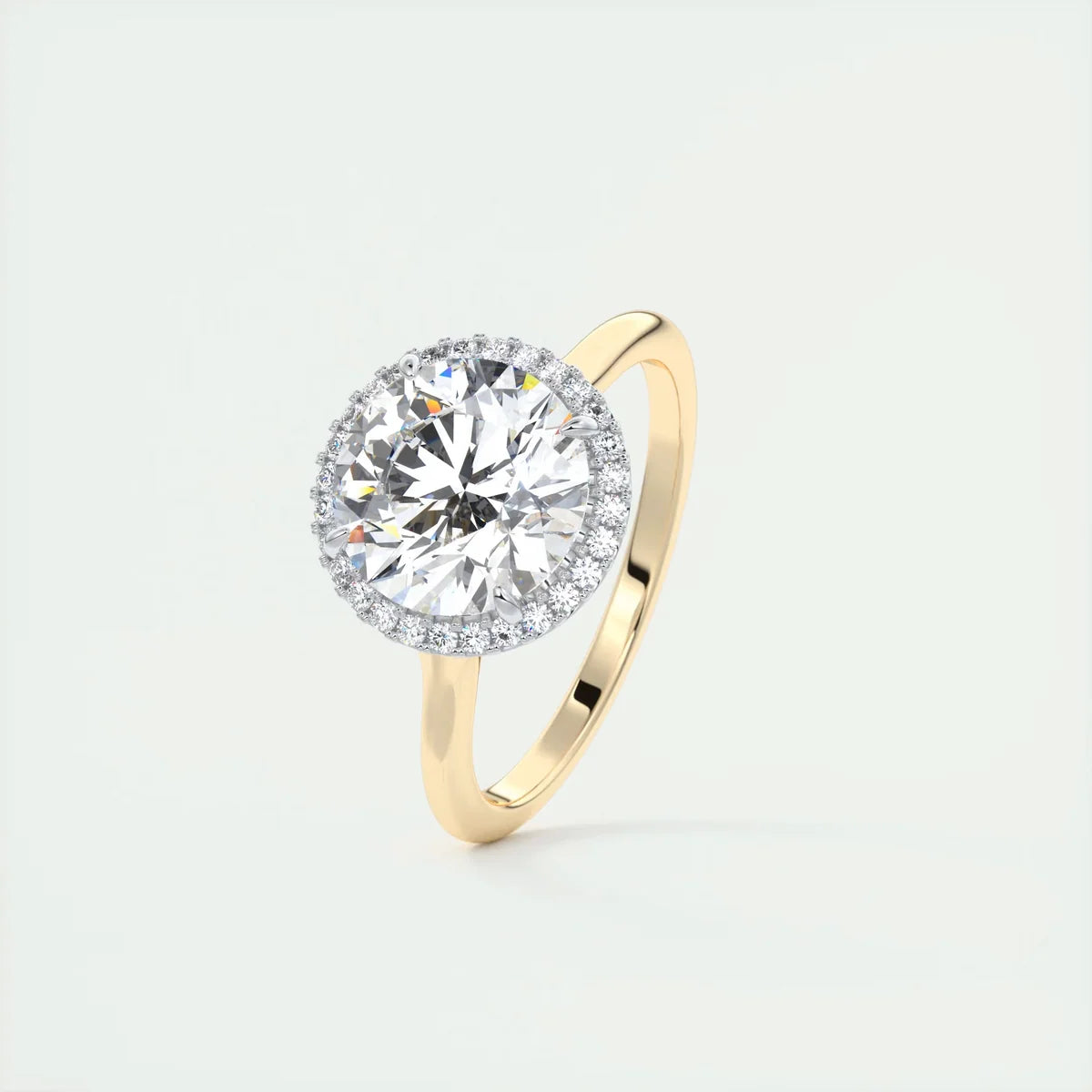Vintage 2 Carat Round Center with French Set Halo