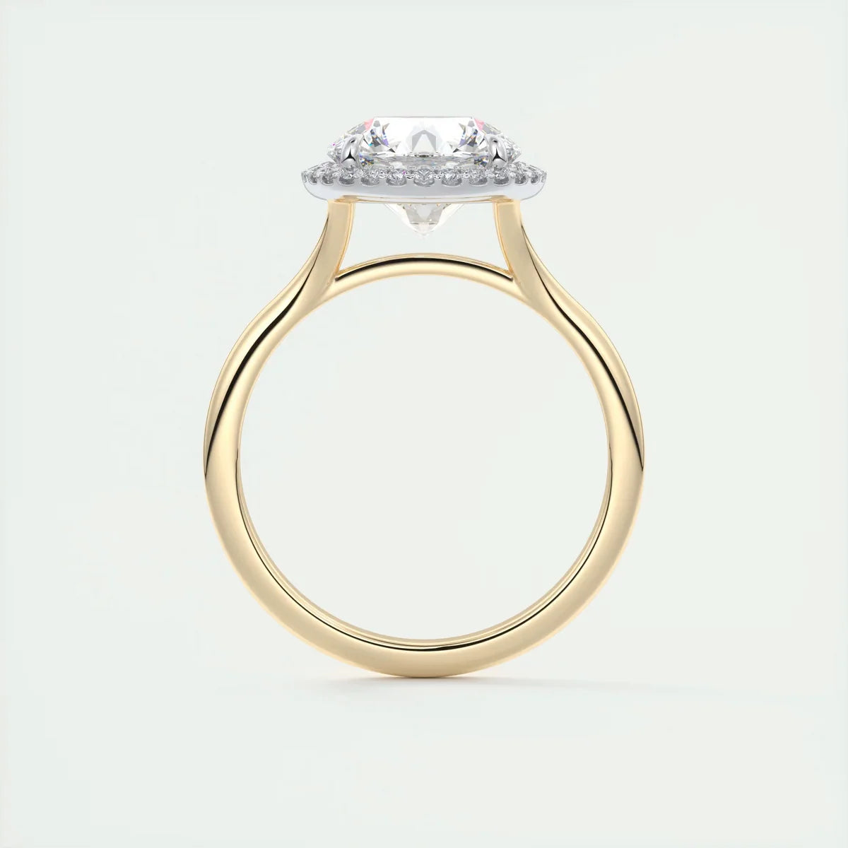 Vintage 2 Carat Round Center with French Set Halo