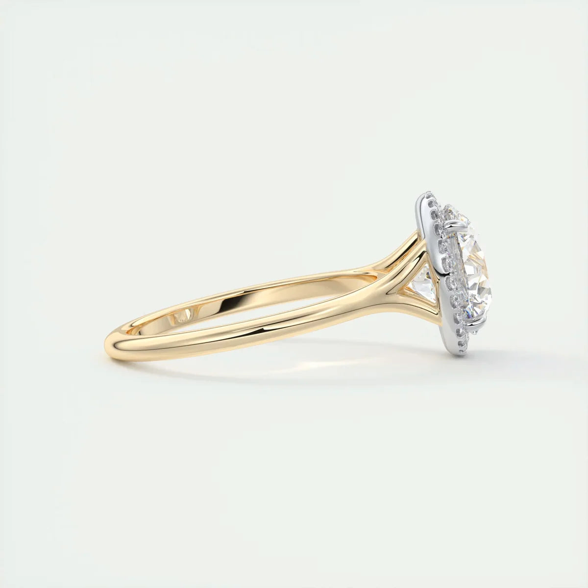 Vintage 2 Carat Round Center with French Set Halo