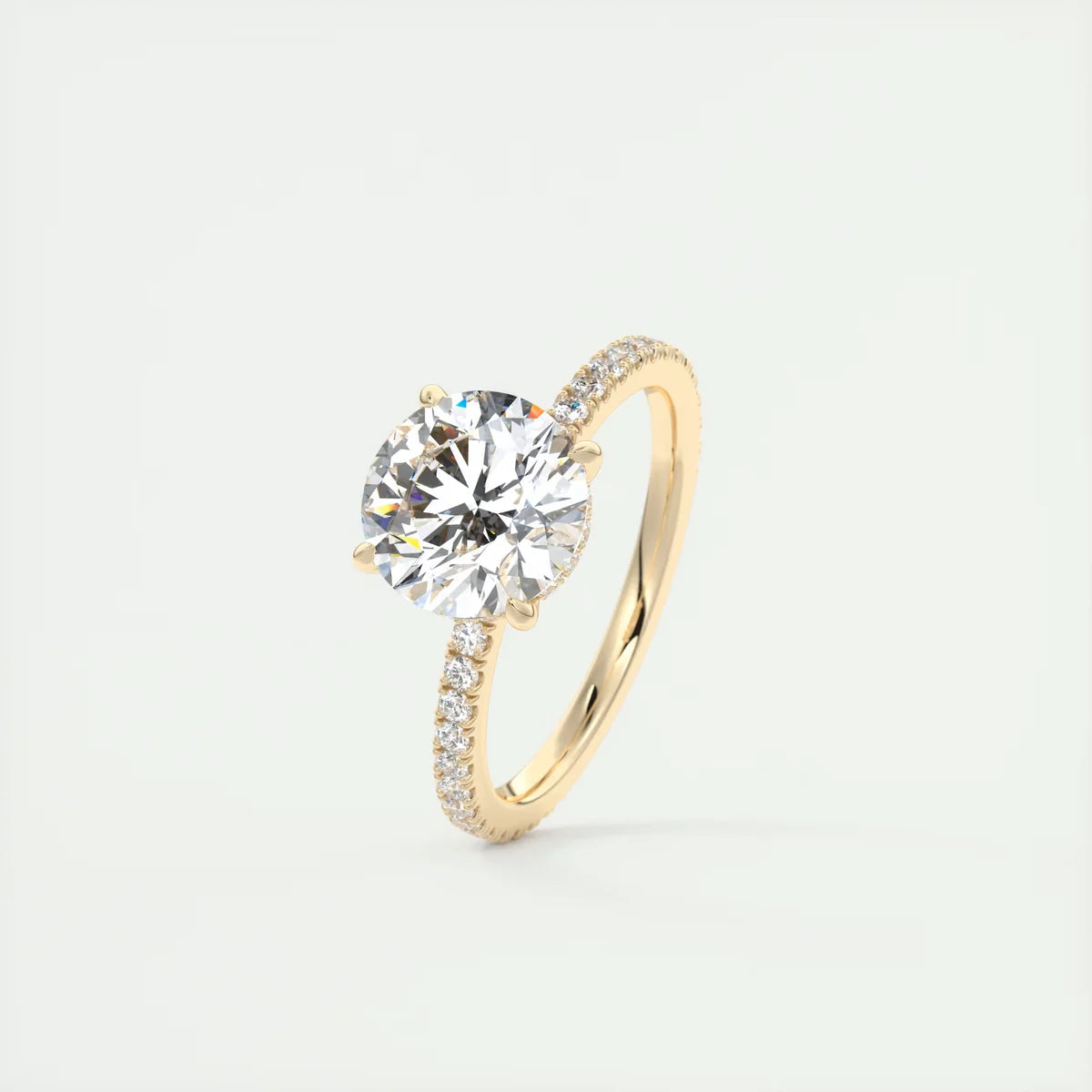 Beneath 2 Carat Round Hidden Halo Pavé Setting