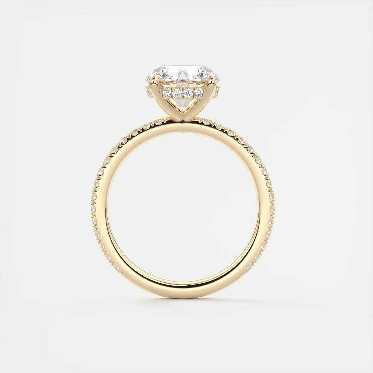 Beneath 2 Carat Round Hidden Halo Pavé Setting
