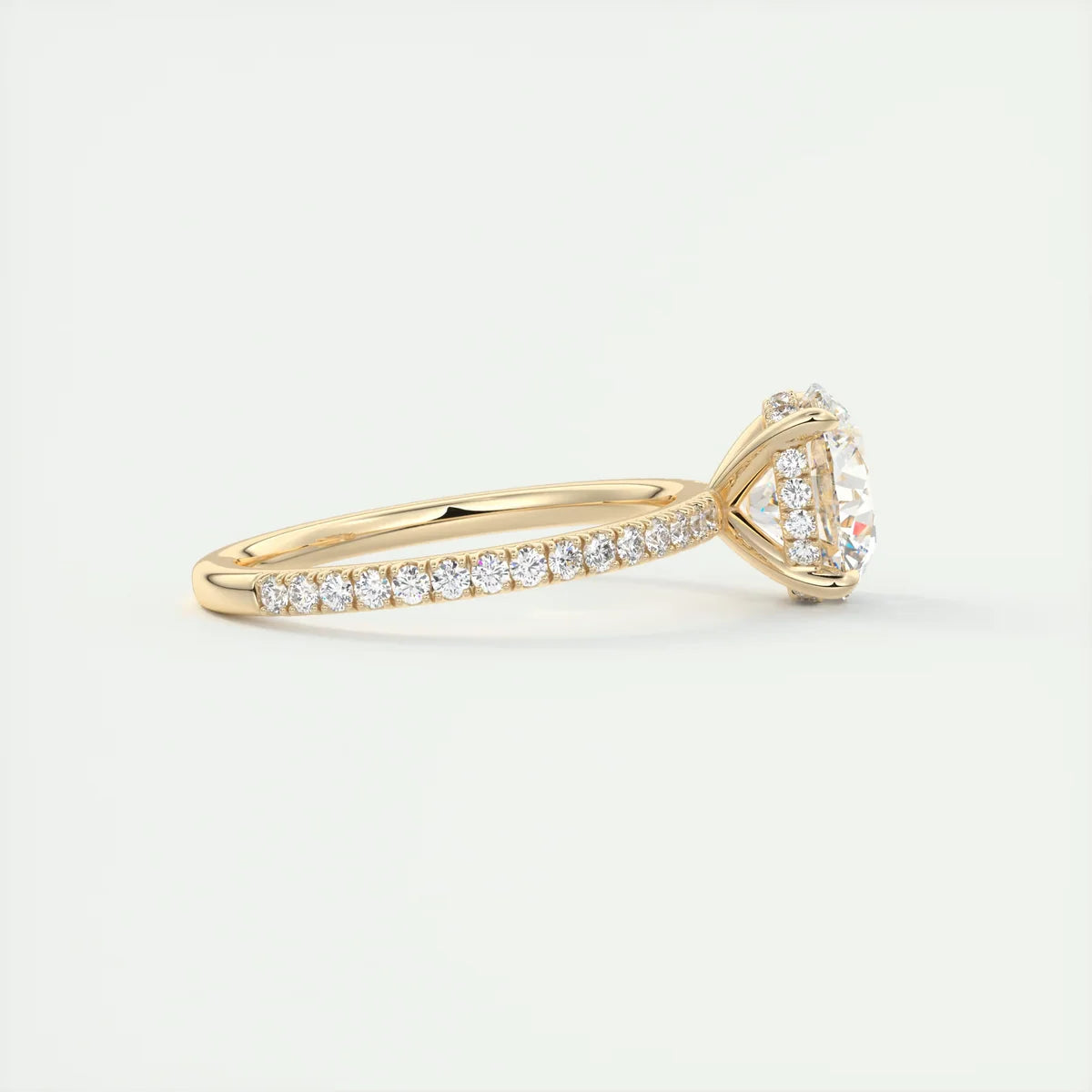 Beneath 2 Carat Round Hidden Halo Pavé Setting
