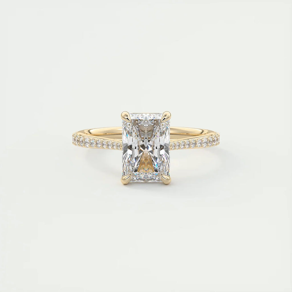 2 Carat Radiant Solitaire Cathedral Setting