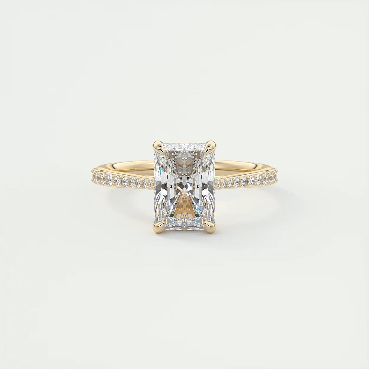 2 Carat Radiant Solitaire Cathedral Setting