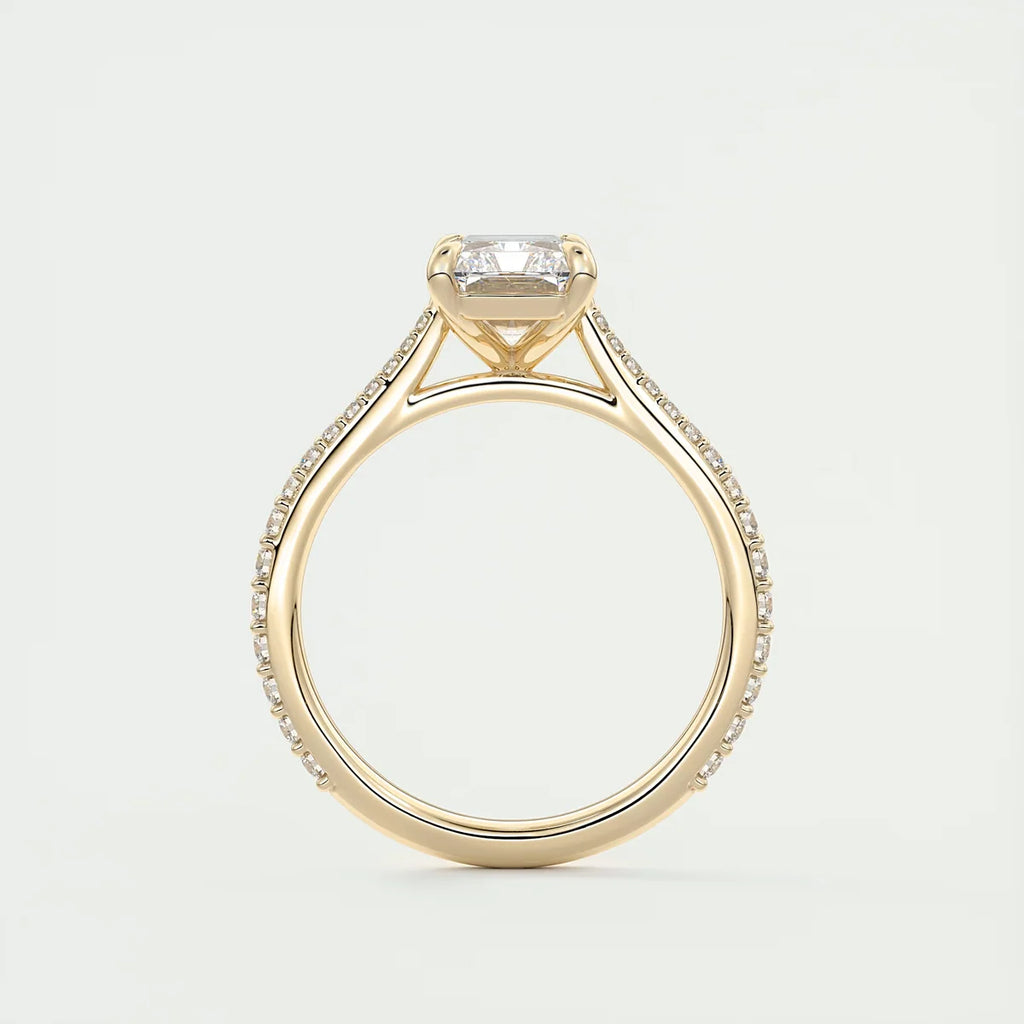 2 Carat Radiant Solitaire Cathedral Setting