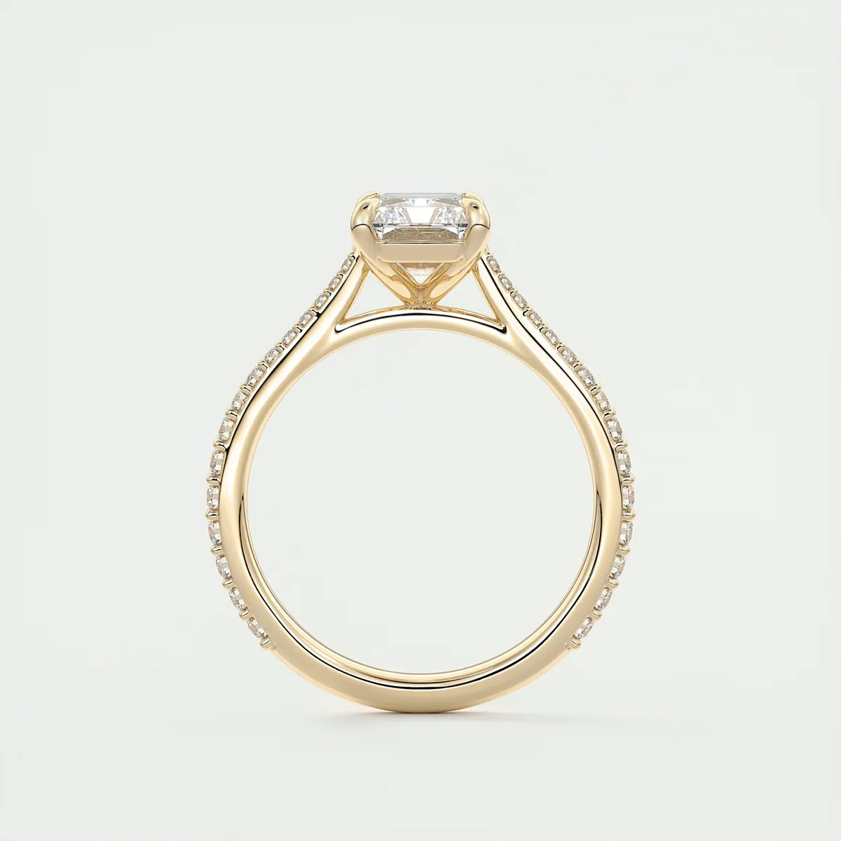 2 Carat Radiant Solitaire Cathedral Setting