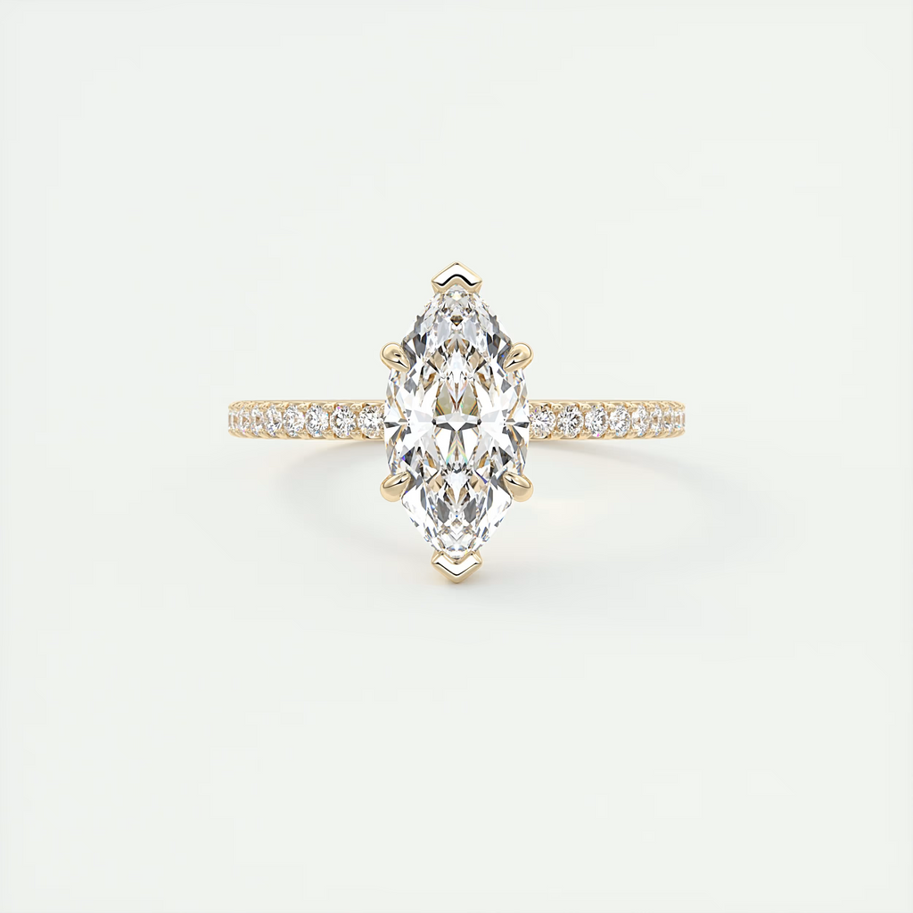 Deluxe 2 Carat Marquise Deluxe Hidden Halo Pavé Setting