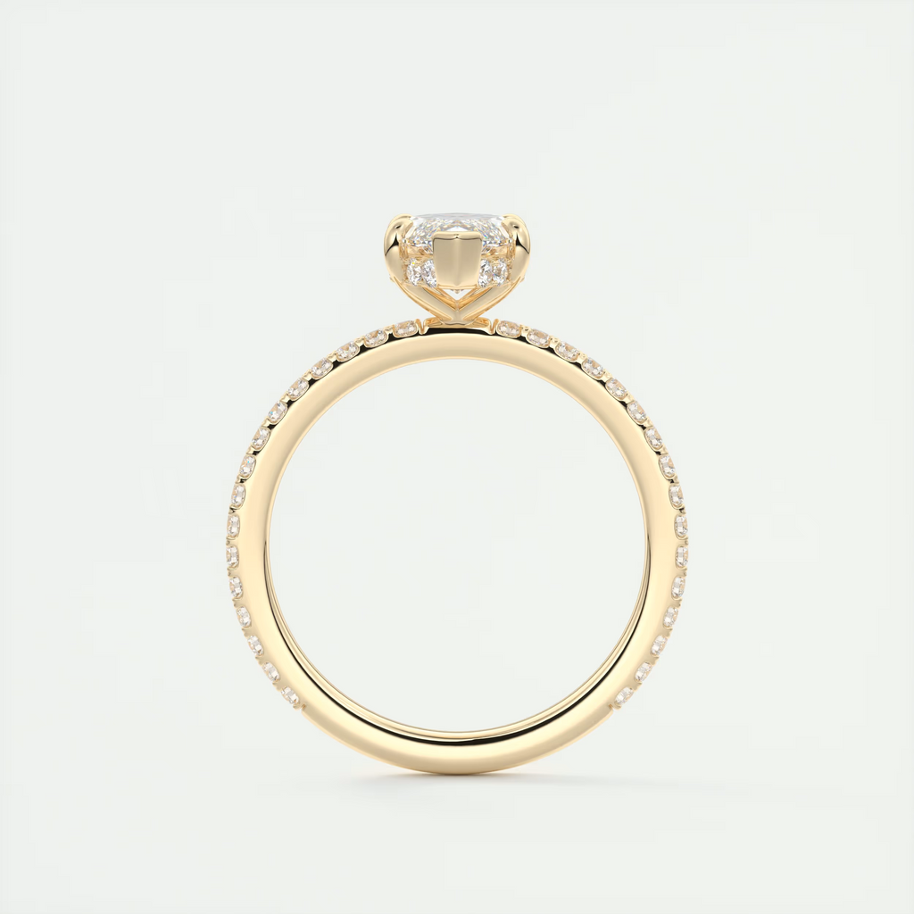 Deluxe 2 Carat Marquise Deluxe Hidden Halo Pavé Setting