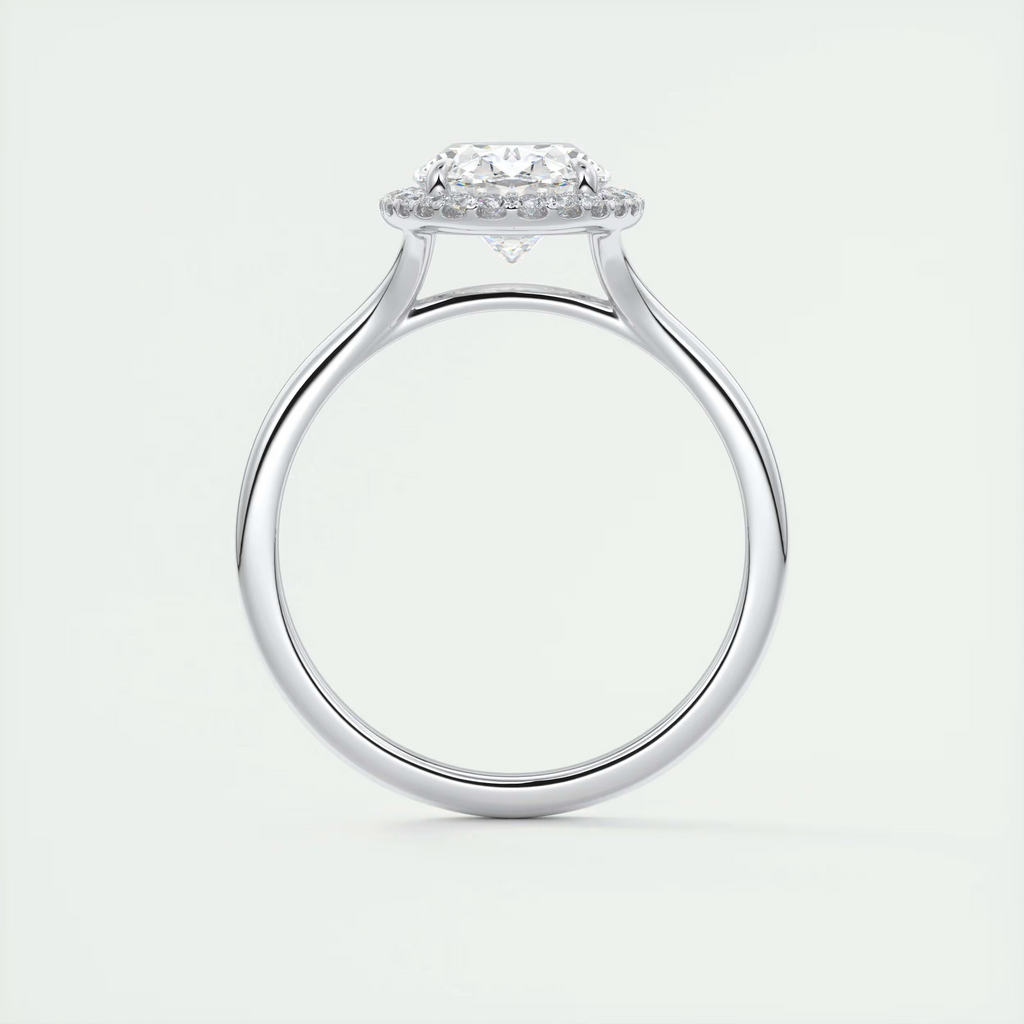 Slim 2 Carat Oval Center with French Set Halo