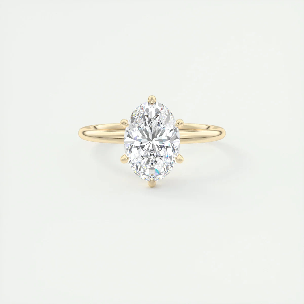 2 Carat Six Prong Oval Solitaire Setting