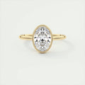 2 Carat Oval Solitaire Textured Bezel