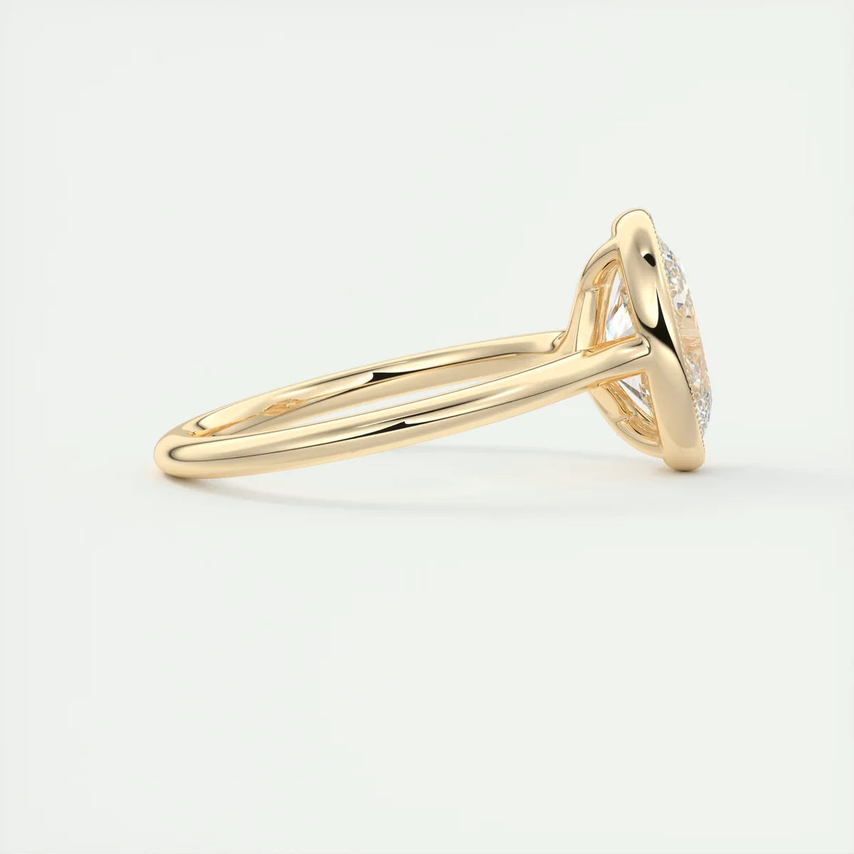 2 Carat Oval Solitaire Textured Bezel