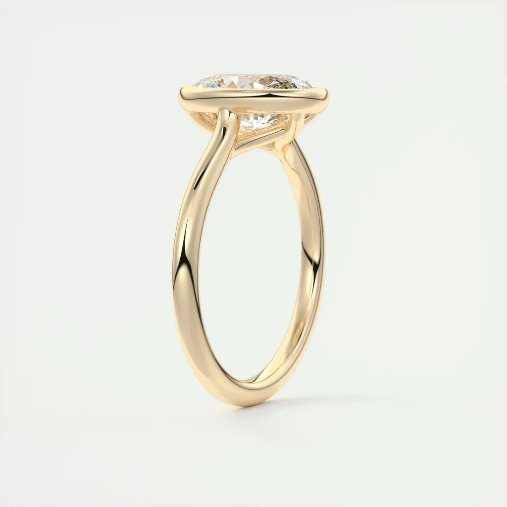 2 Carat Oval Solitaire Textured Bezel