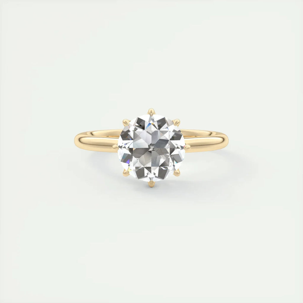 2 Carat Round Vintage Modern Solitaire